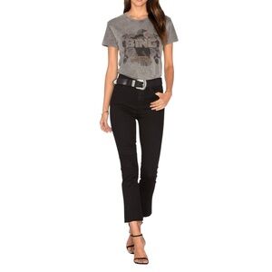 MOTHER- High Rise The Hustler Ankle Fray Straight Leg
Black Not Guilty Size 26